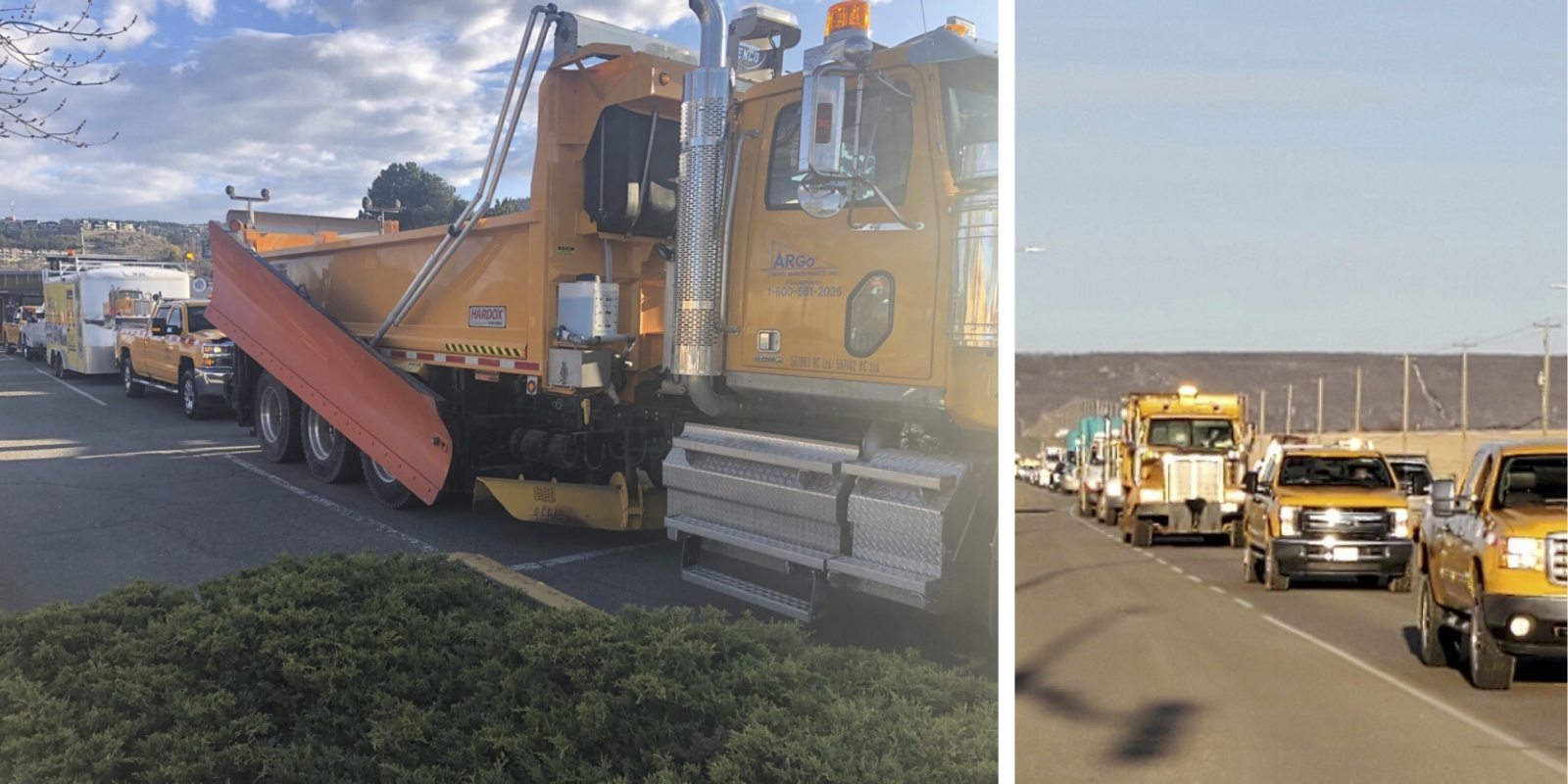 Trucks lining up in Kamloops and Dawson Creek